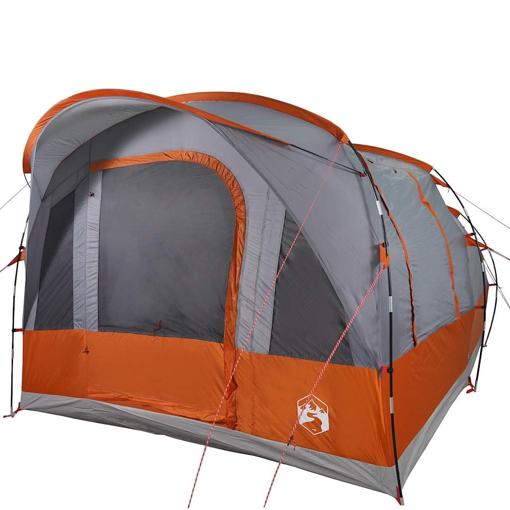 Tente Tunnel Camping 3 Personnes Gris Orange imperméable avec Double Toit, spacieuse ventilée pour randonnée et Voyage, Facile à Monter, résistante au Vent aux Insectes, 400x260x205 8. 7 kg