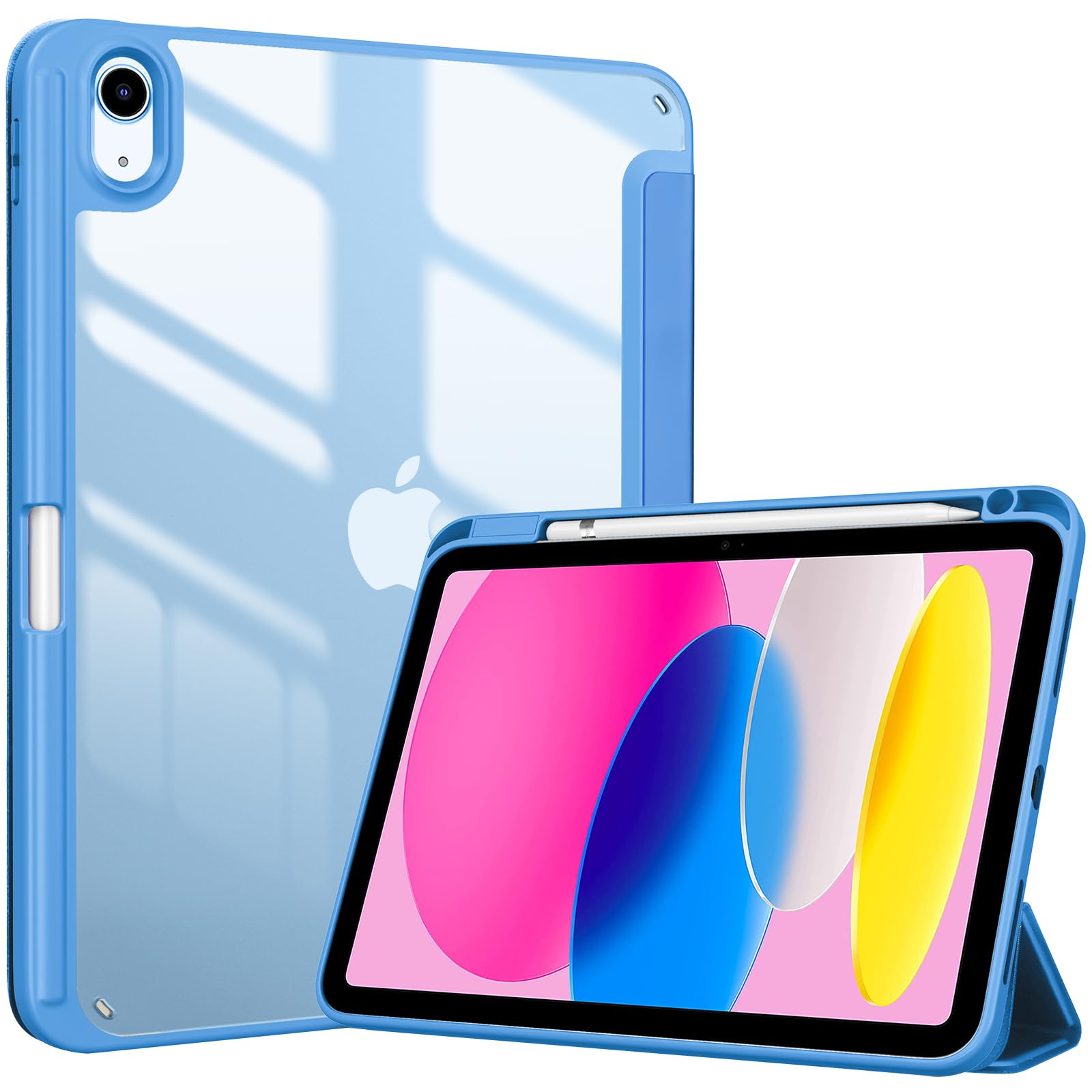 ProCase Cover iPad 11 Generazione A16 11 Pollici 2025/iPad 10 Generazione 10,9 Pollici 2022,Custodia con Portapenna Auto Sonno/Veglia -Blu