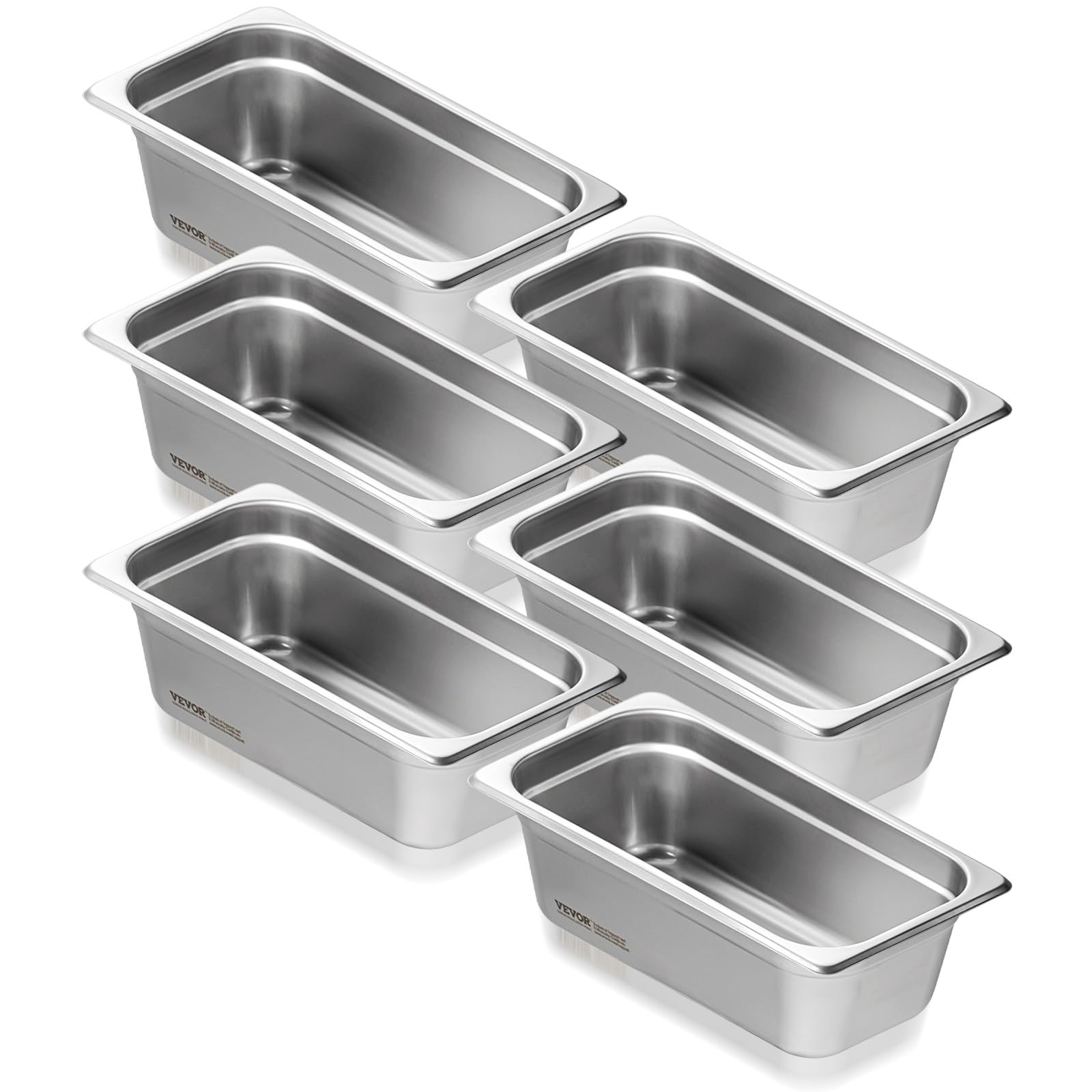 GOMETY 3 Pièces Bacs GN 1/6 En Inox Avec Couvercle, Set De 3 Bacs