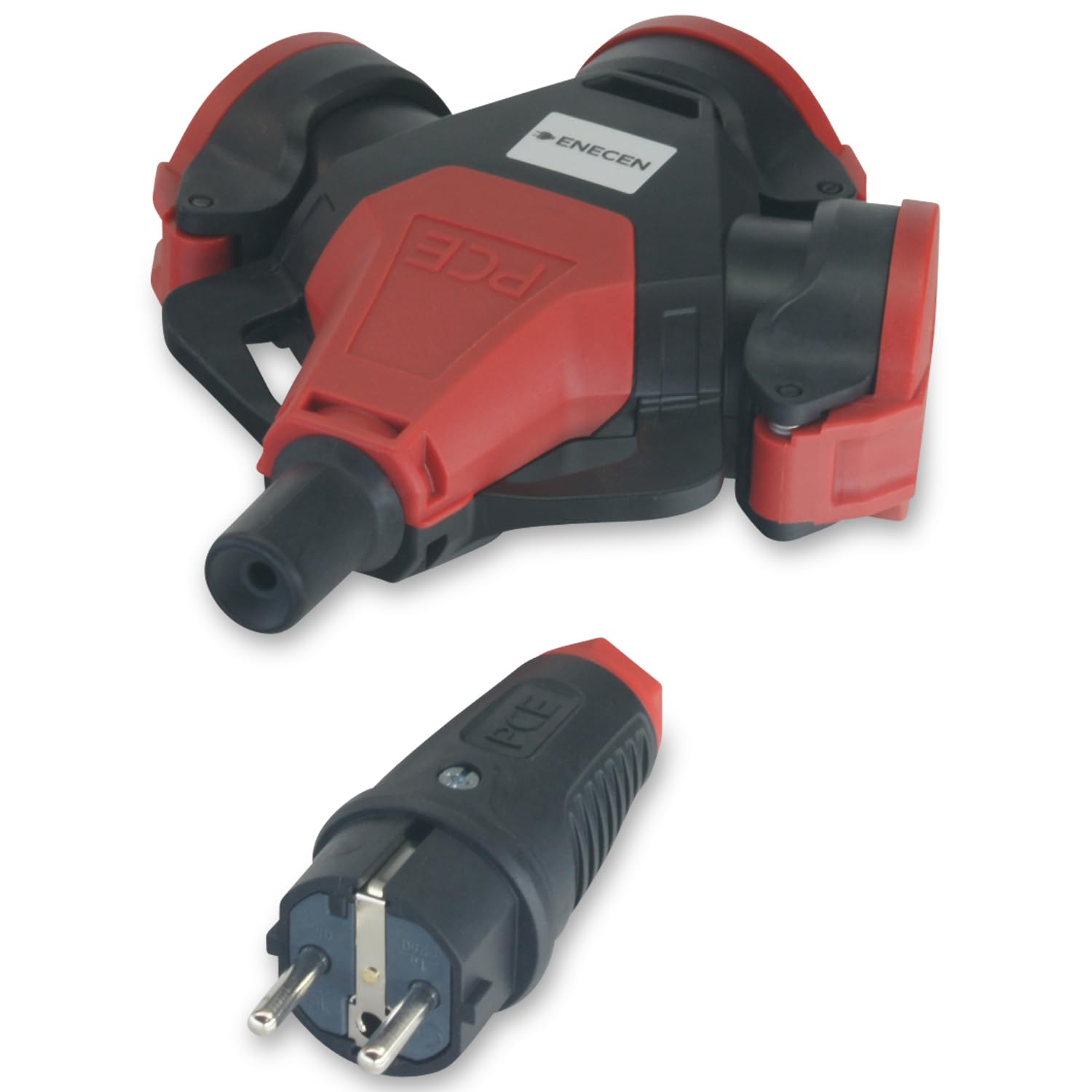 Stecker & Kupplung - Set SK 230V/16A IP54 mit Vollgummi ST/3-Wege KU KD - PCE