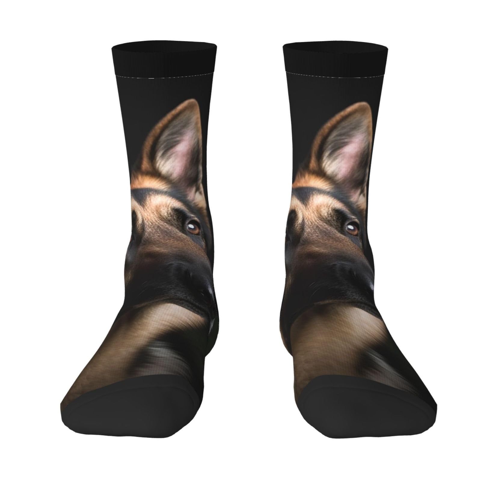 Oudrspo German Shepherd Crew Socks for Men Women Moisture Wicking Cushion Sports Calf Socks Casual Above Ankle Sock