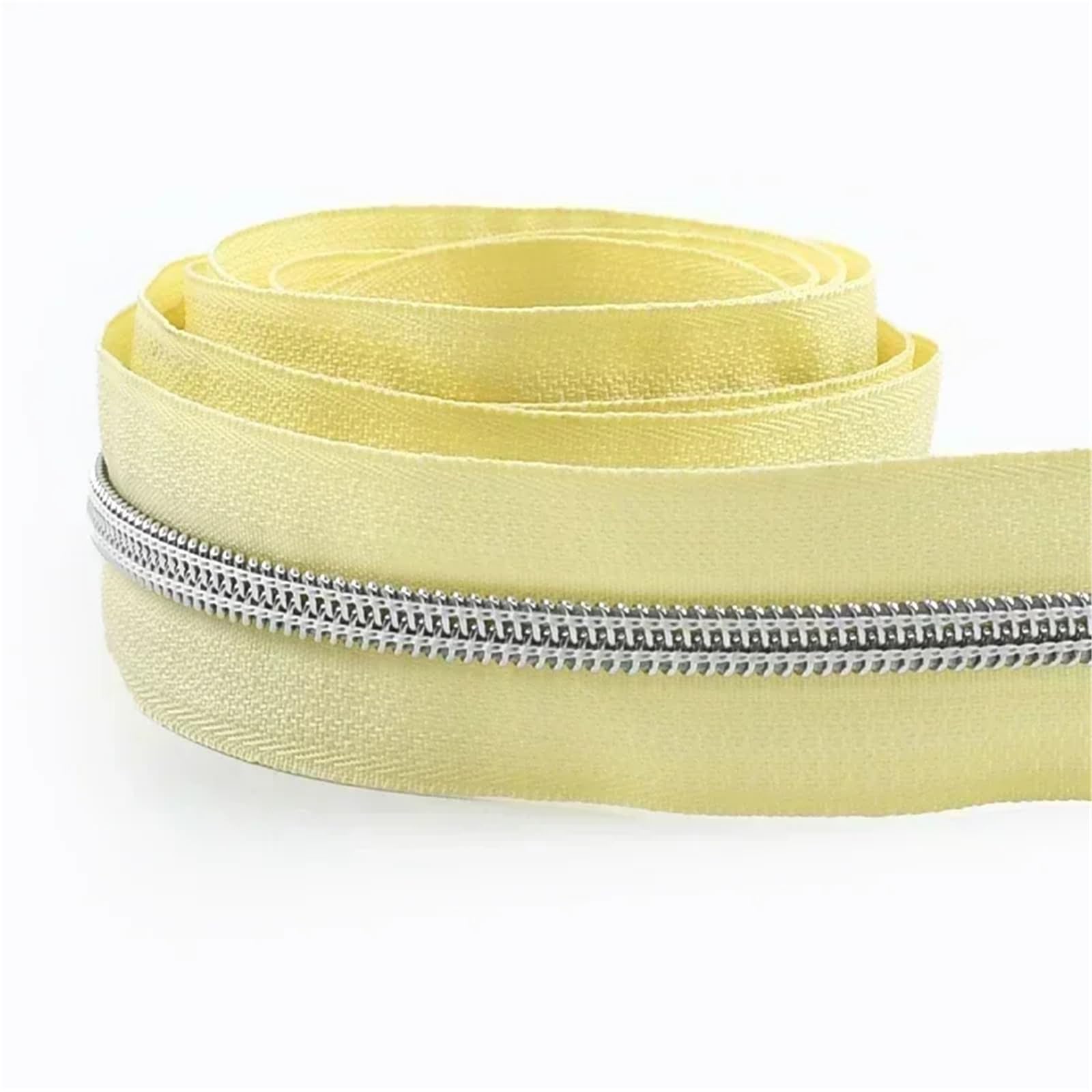 Two Way Zipper 2pc Silver 5# Nylon Zipper Tapes 1-5M Zippers Continuous Zip Roll Garment Repair Closure Zips Sewing Accessories(Color100,4Meters)