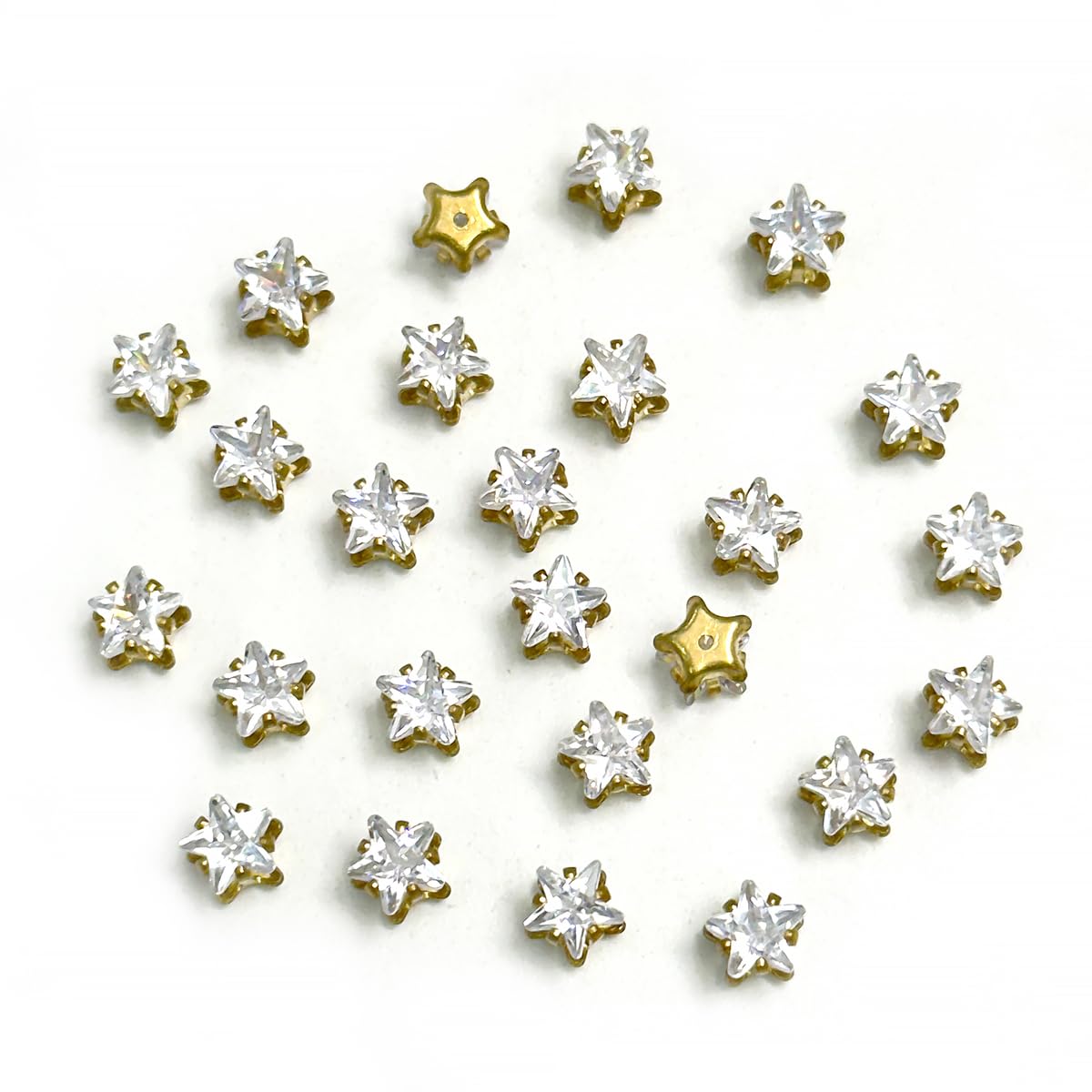 EmbroideryMaterial Silver Rainbow Crystal Rhinestones in Golden Metal Back Crown Prong Setting Claw for Craft, Jewellery Making, Earrings, Embroidery, Fabric, Chain etc (Star Shape, 5MM, 50 Pieces) (B0D11V165K) Amazon Price History, Amazon Price Tracker