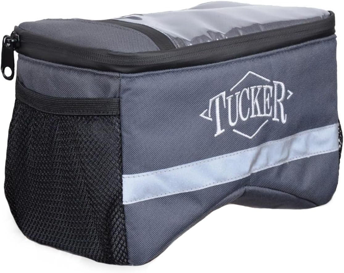 Tucker Navigator Compact Resistant Nylon Contoured Horseback Riding Trail Gear Saddle Pommel Bag w/Waterproof Pockets, Adjustable Strap, Reflective Strip,12x12x4