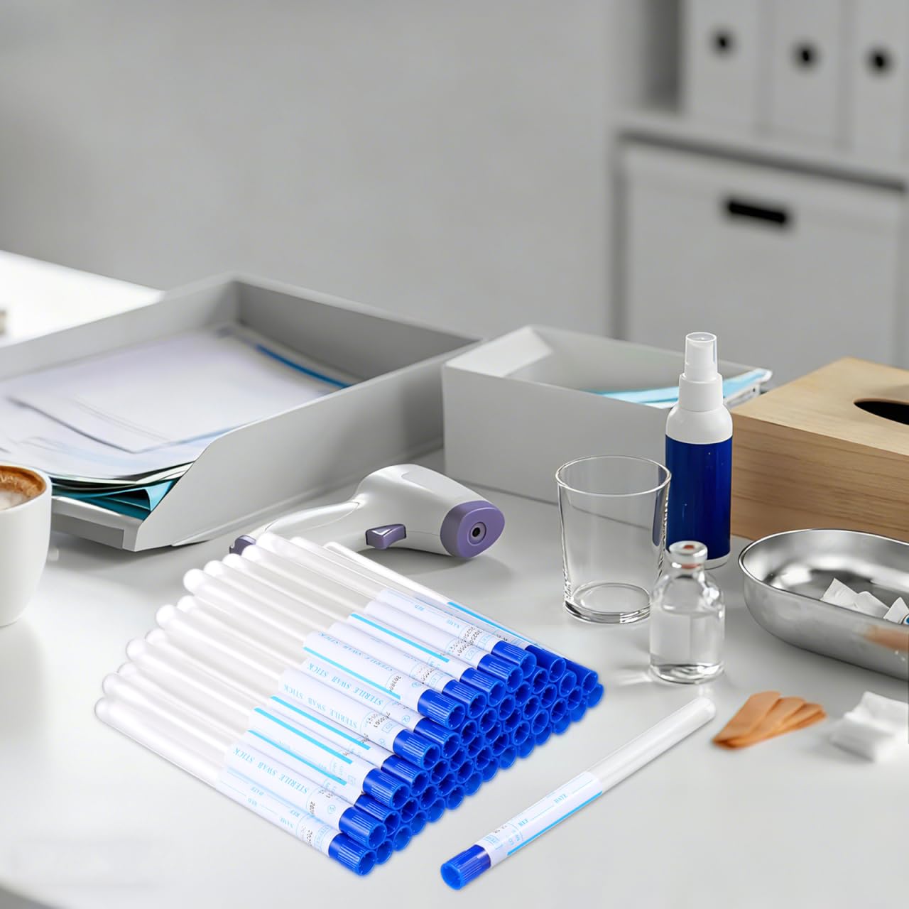 Oral Inspection Swab Oropharyngeal Sample Collection Swabs 50 Sets of Portable Pharynx Swabs Multi-Function Throat Swabs Sampling Swabs Nasopharyngeal Swab Cleaning Swabs Random Color