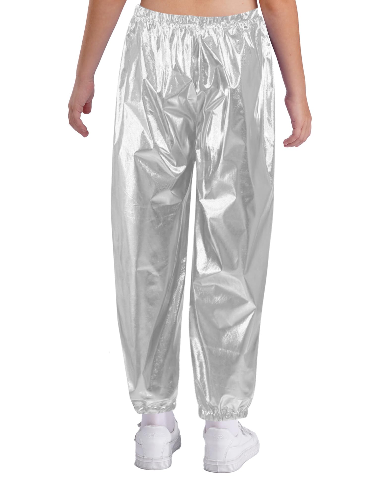 JEATHA Pantalones Brillantes para Niña Pantalones Cargo con Cintura Elástica Pantalones De Chándal Delgados Pantalones Deportivos De Hip Hop