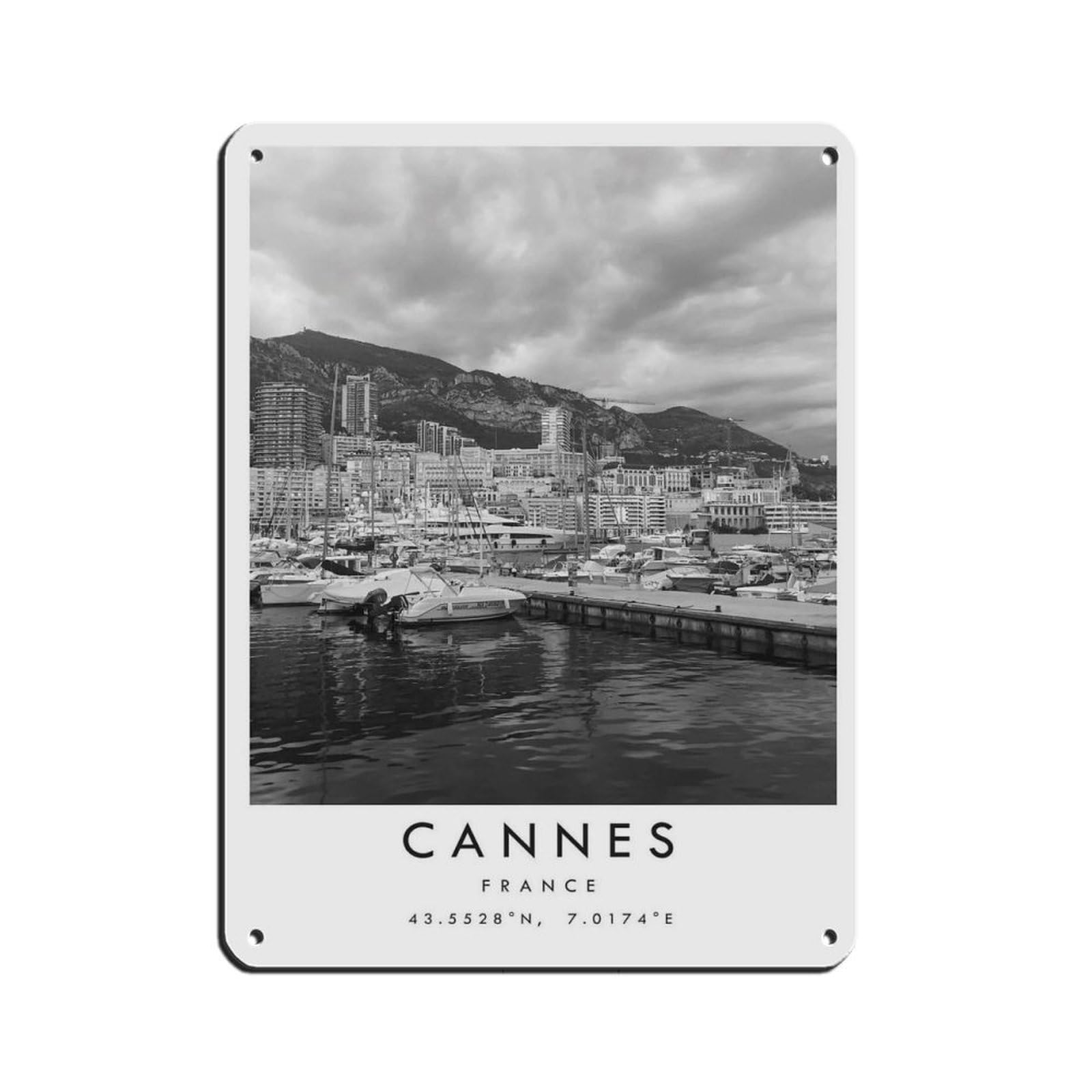 Cannes Travel, France Cannes Tin Sign Vintage Metal Pub Club Cafe Bar Home Wall Art Decoration Poster Retro 12x16inch(30x40cm)