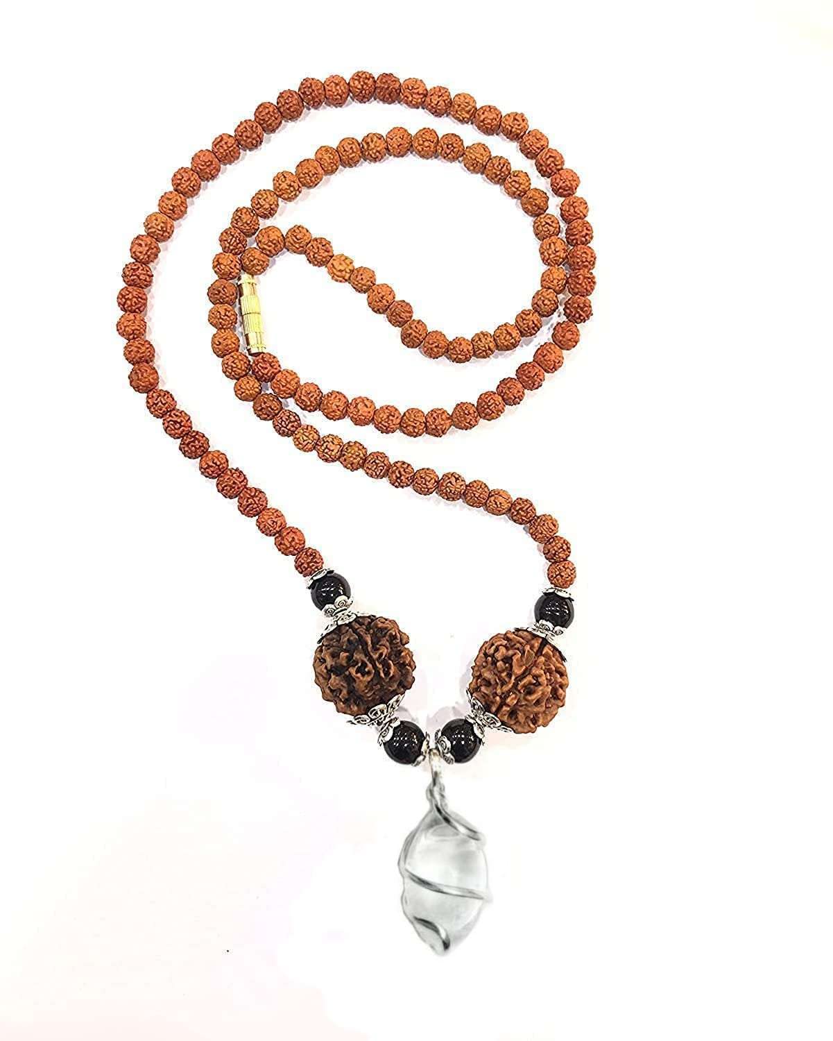 RUDRA BLESSING CENTERSphatik Lingam Rudra Shivling Kavach Pendant Mala Shivlingam Stone Locket For Men Women isfatik Rudraksha Mala