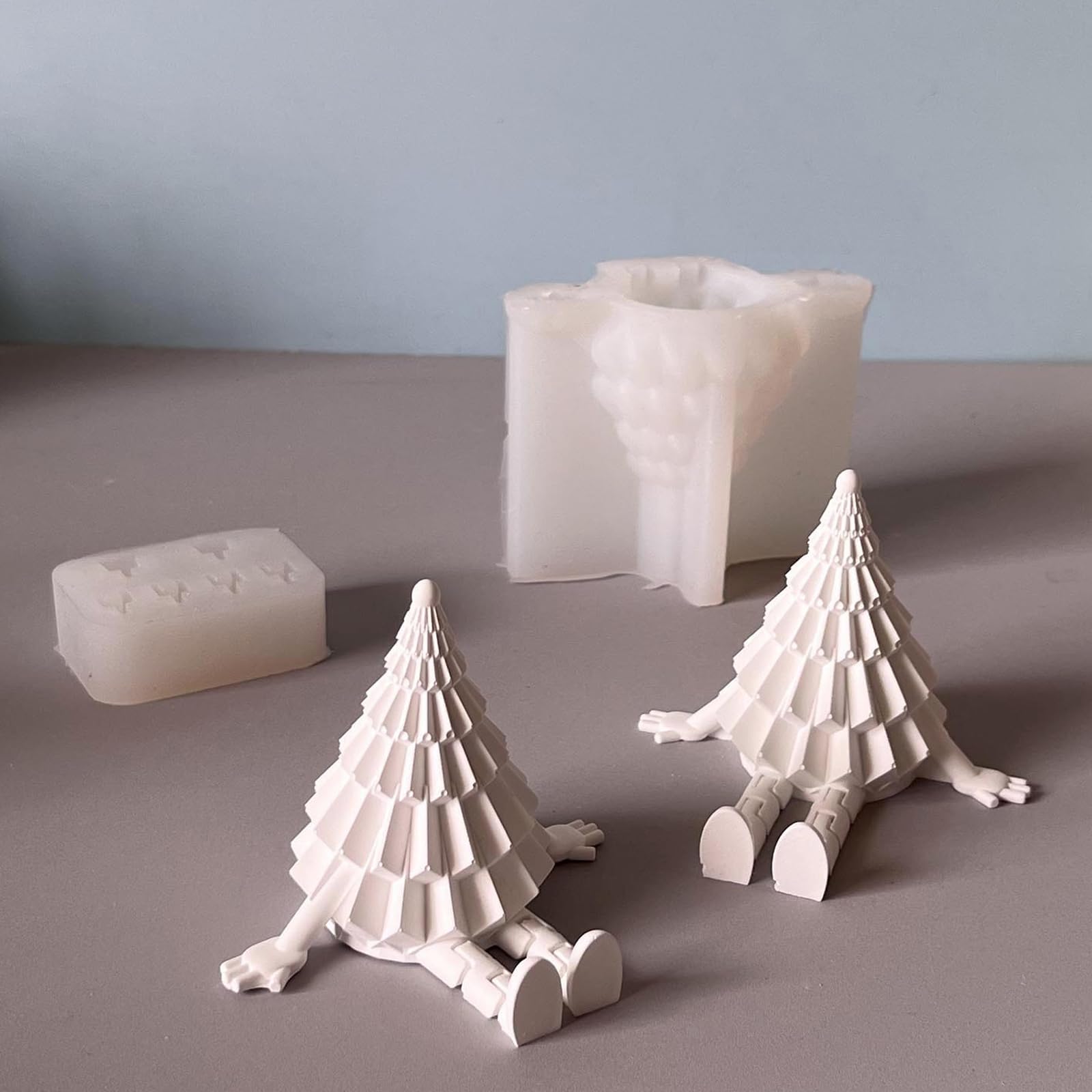 Moldes de silicona hechos a mano para árbol de Navidad, moldes de silicona, adornos de yeso, suministros de manualidades, accesorios de fundición, árbol de Navidad, adorno de bebé de silicona