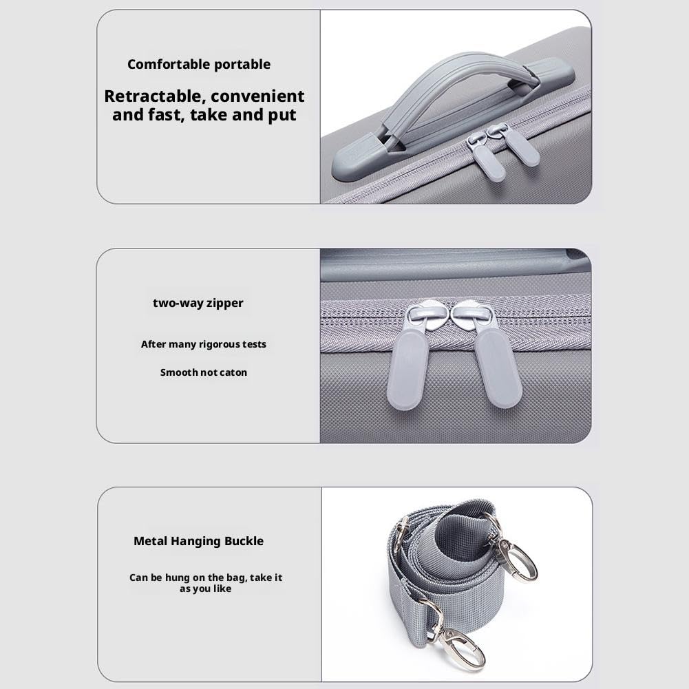 Custodia per drone DJI Neo 2, custodia da viaggio rigida in poliuretano resistente con tracolla per drone, telecomando, batterie e accessori, grigio, Flypack, moderno