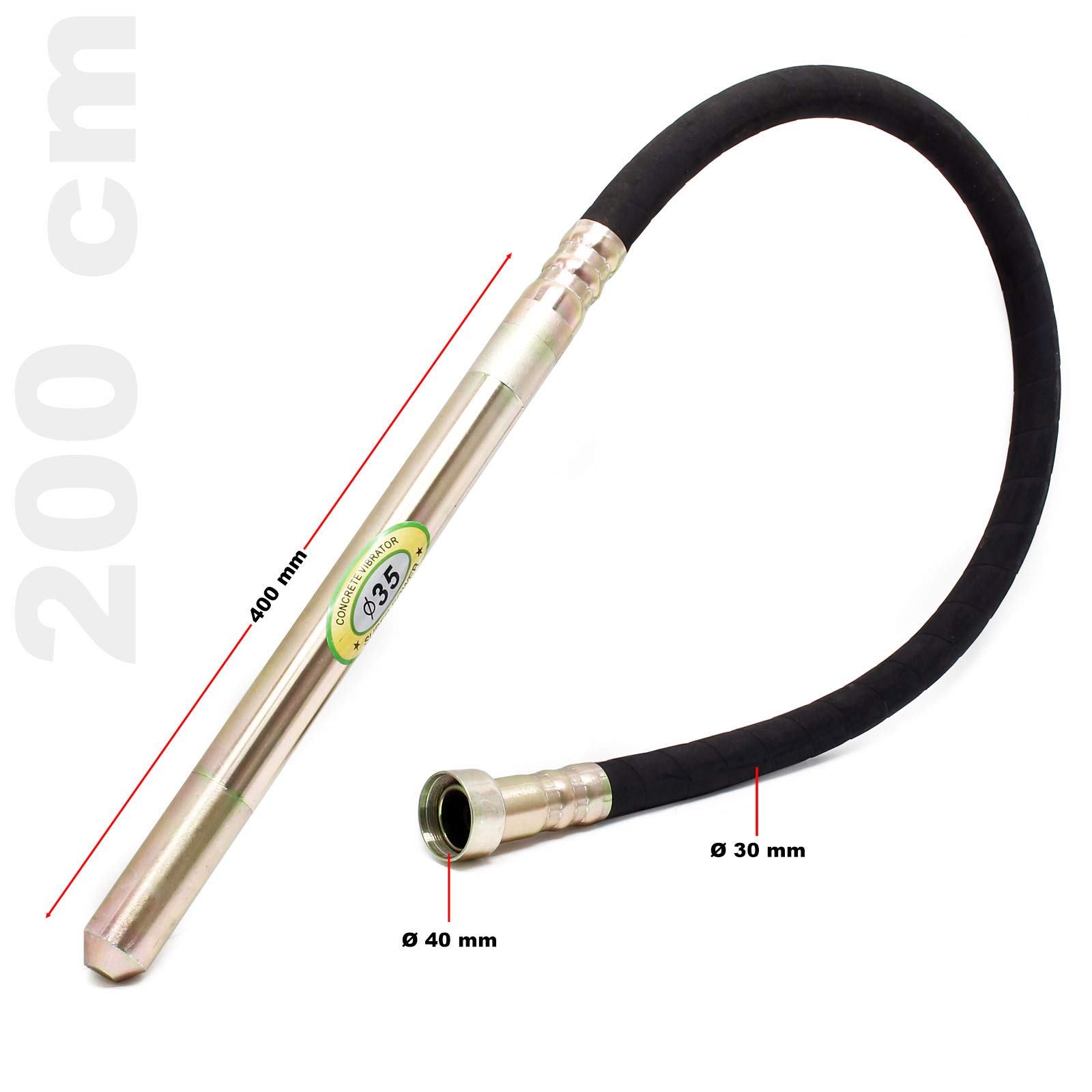 Vibratore elettrico 800 watt incl. ago vibrante 200 cm per cemento calcestruzzo