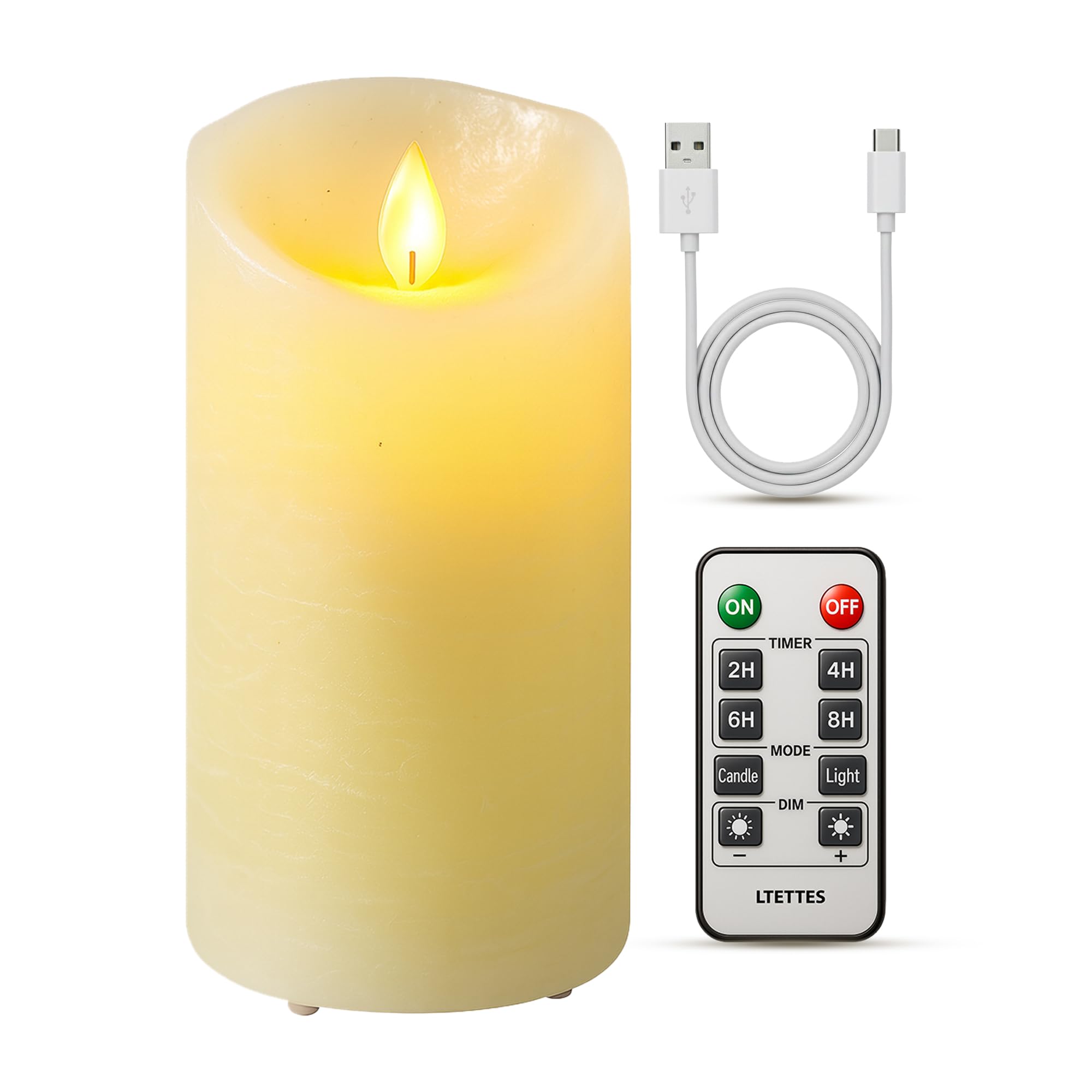 LTETTES LED Candles - Realistic Flame, USB Charging -11