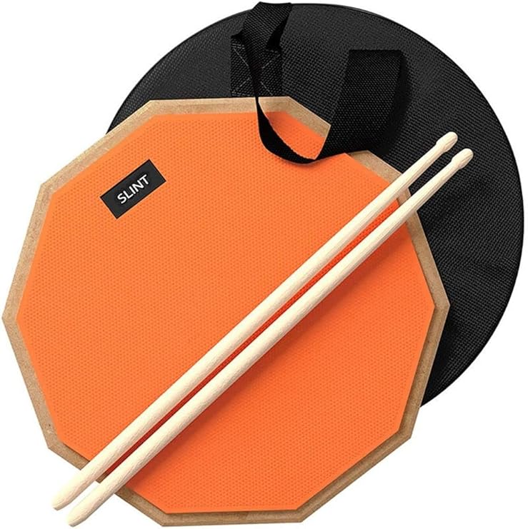Slint 12 Inch Snare Drum Practice Pad and Sticks Double Sided Silent
