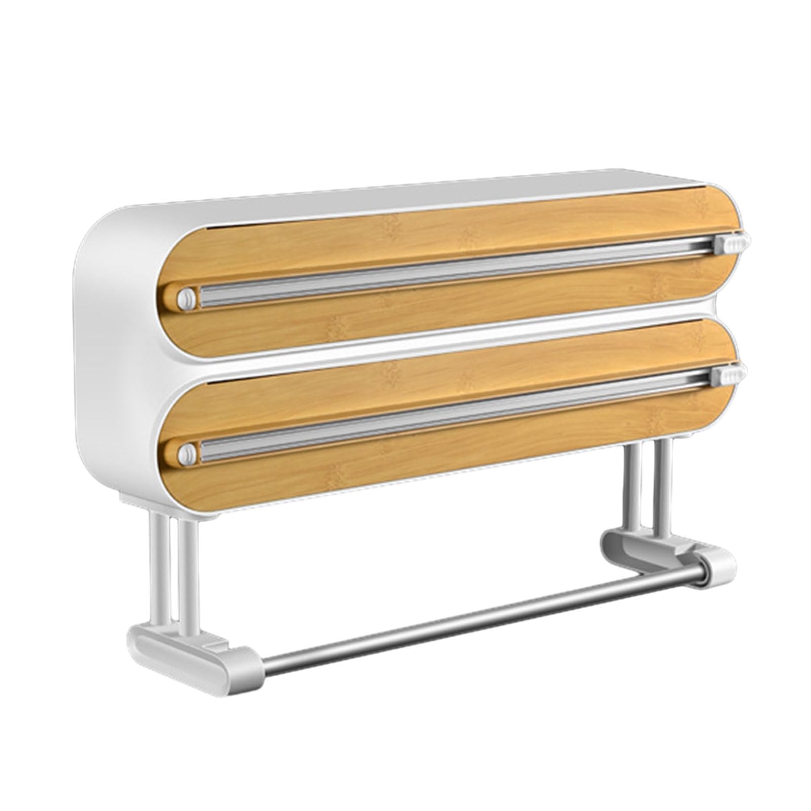Tsophreniq Cling Wrap Dispenser and Cutter Wall/Refrigerator Mount Rolls Cutting Rack Kitchen Film Foil Dispenser and Aluminum Film Cutter