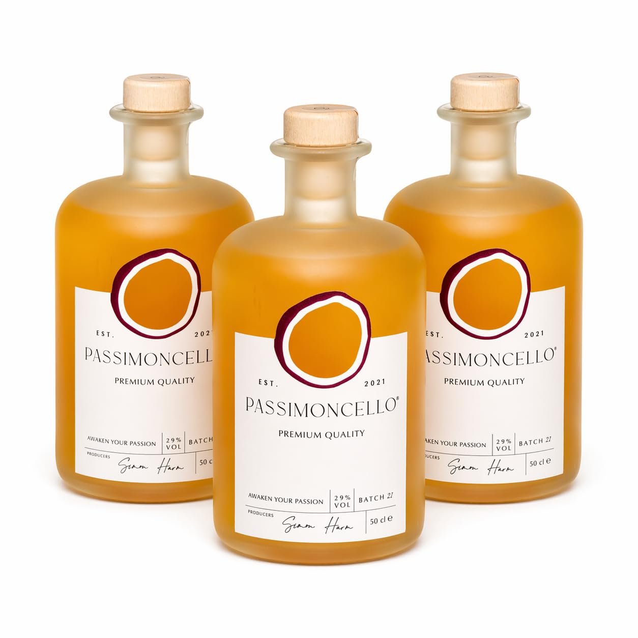 Passimoncello Premium Passionsfrucht Likör 500ml 29% Fruchtig/Süss ob Pornstar Martini oder Spritz der Exotische Party Schnaps aus den Niederlanden 3 x 0,5 L