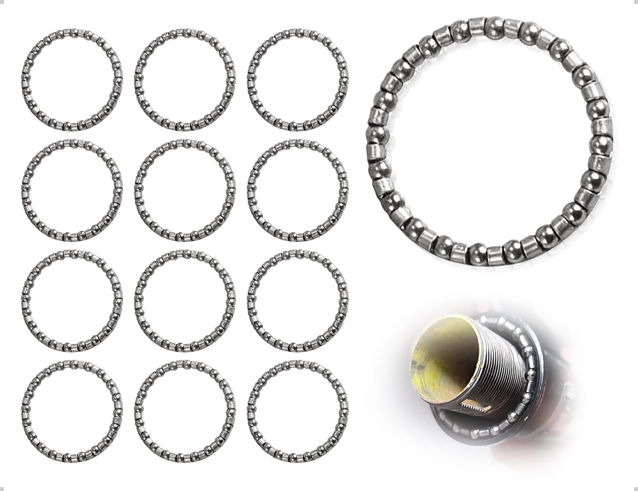 12 pièces roulements à Billes de vélo,Bague à Billes Cage de Roue Avant roulement à Billes Jeu de Direction,roulements à Billes pivotants de pédalier(40 mm)