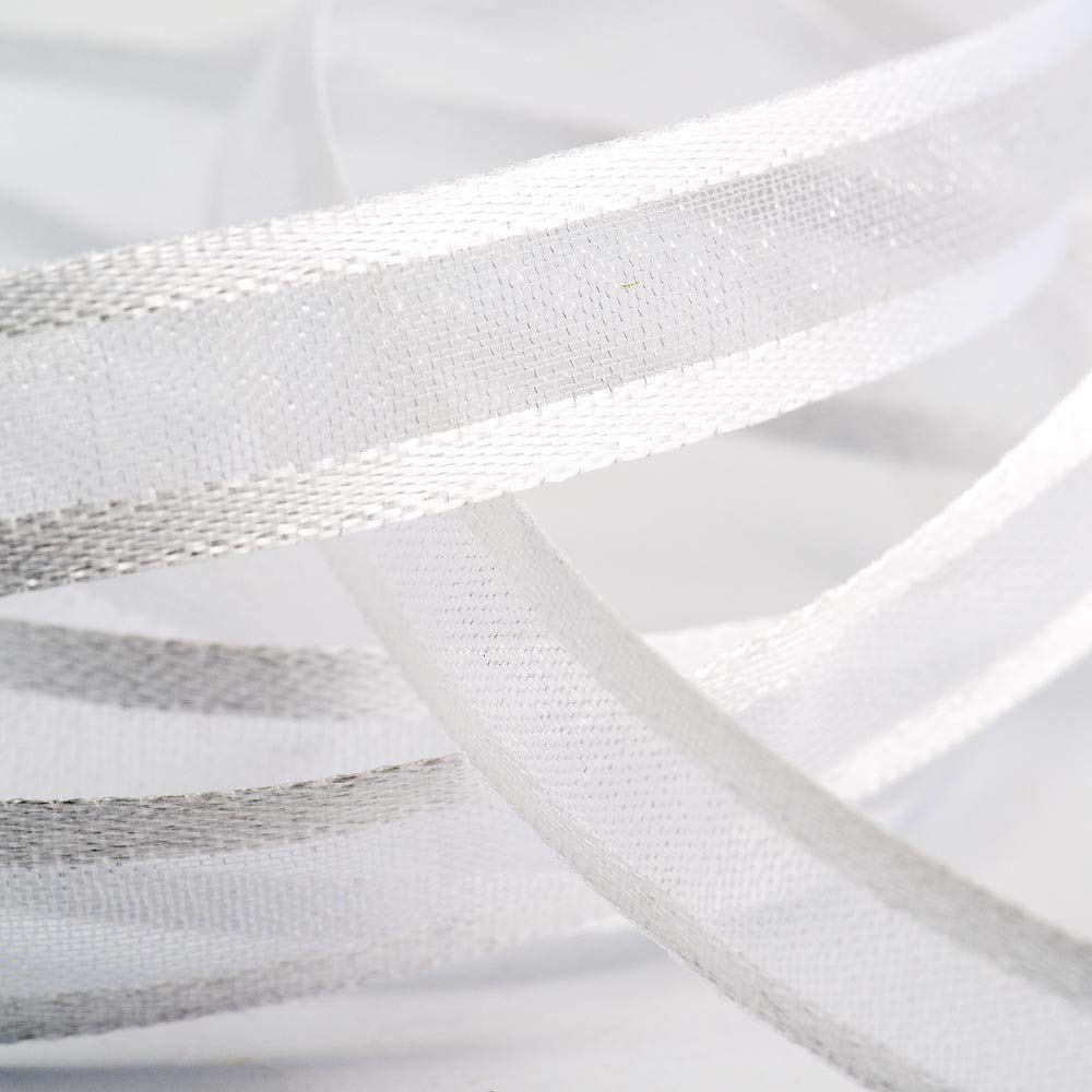 Italian Options - Satin Edge Organza Ribbon - 10mm x 25M - White