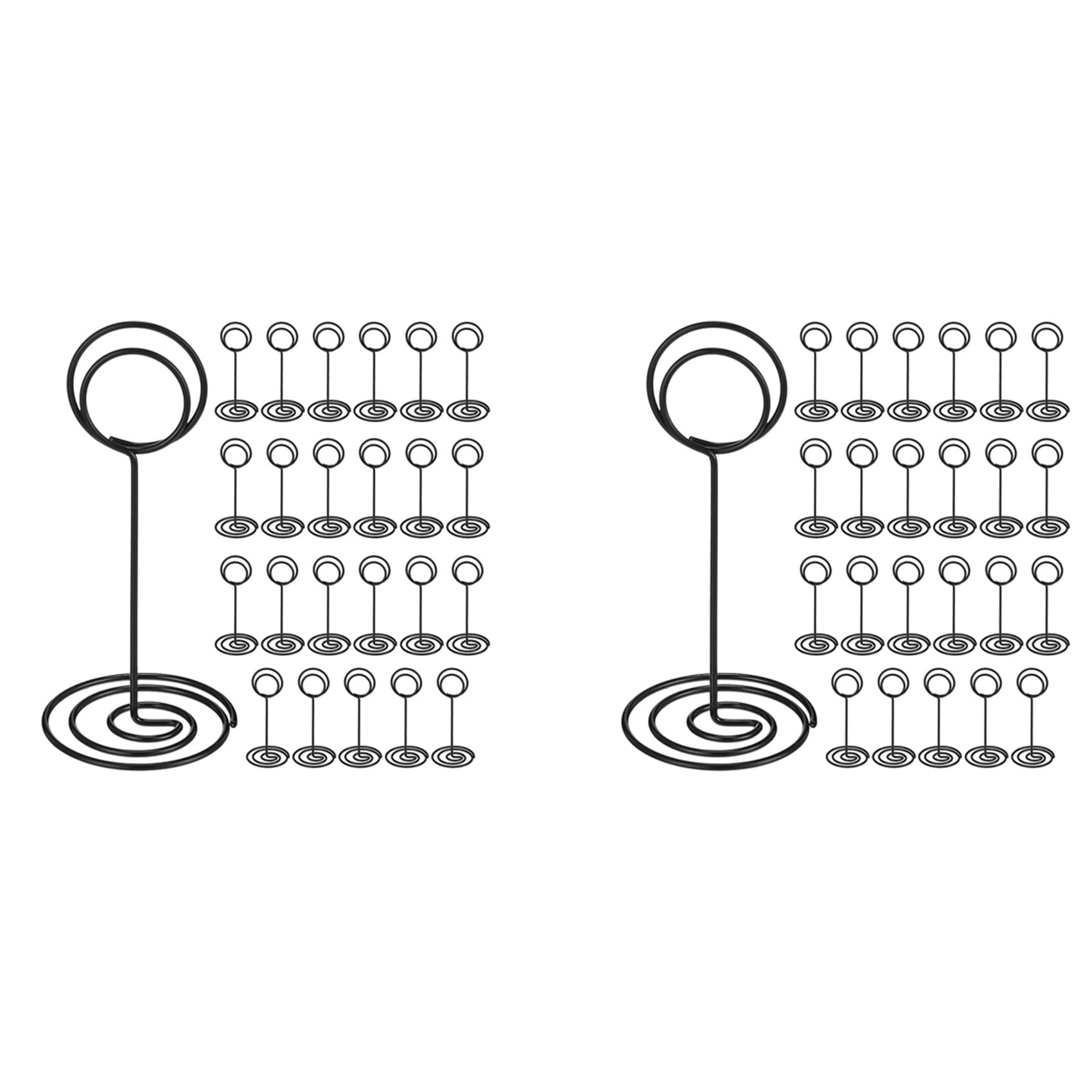 Hndhbfgrt 48 Pack Table Number Holder Wedding Table Name Card Holder Clips Picture Memo Note Photo Stand (Black)