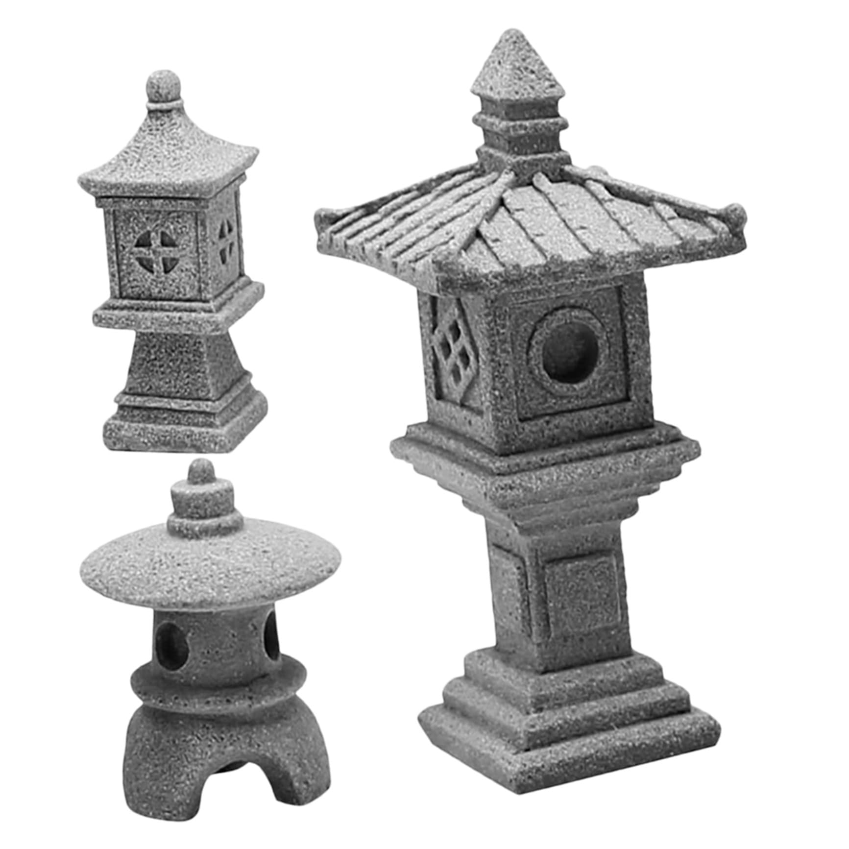 Jardin Zen pour aquarium et micro paysage avec statues japonaises