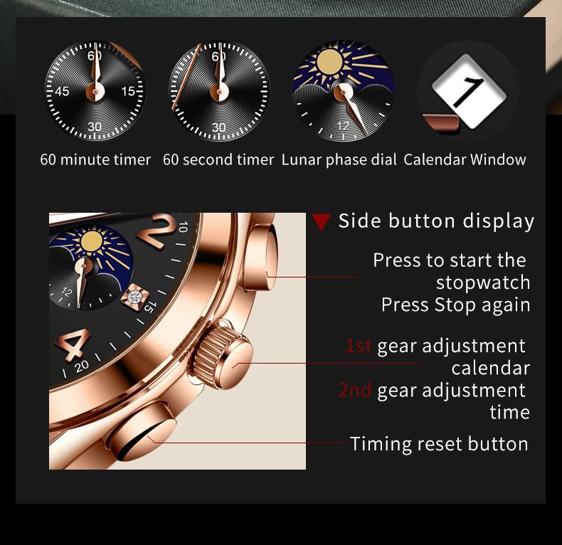Image of OLEVS Men's Watches Brown Leather with Date,Casual Watches for Men,Large Face Watches Men,Chronograph Mens Watch,Sport Waterproof Business Dress Analog Quartz Men's Wrist Watches Reloj De Hombre