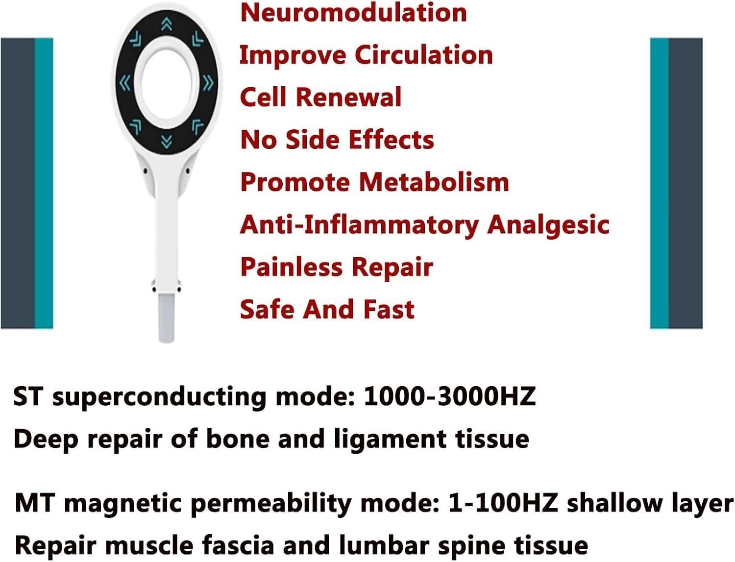 Máquina de Cuidado Corporal con Brazo Giratorio de 360°, 2 Modos de Trabajo, Intensidad Ajustable y frecuencia de 1000-3000 KHZ, no invasiva, for el Cuerpo.