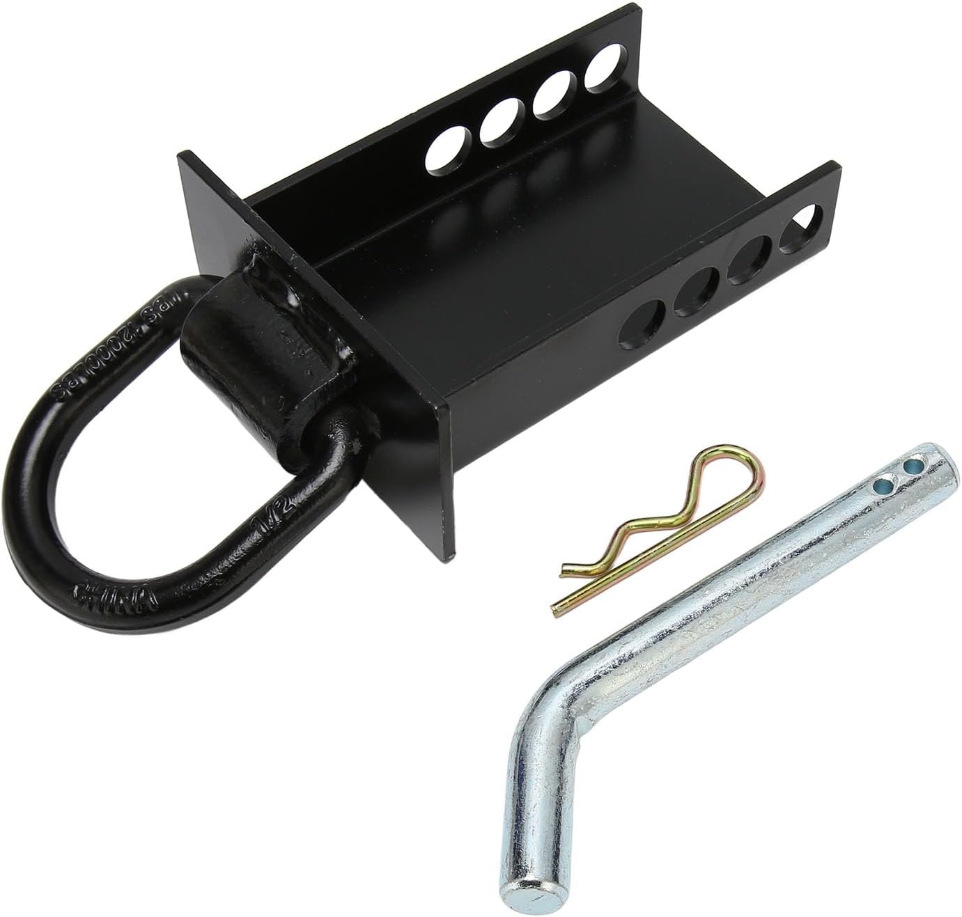 Srliya Trailer Stake Pocket D Ring, Strong Steel Black Finish 5400lbs Working Load, Adjustable D Ring Tie Down for Replacement, Easy Installation with Cotter Pin