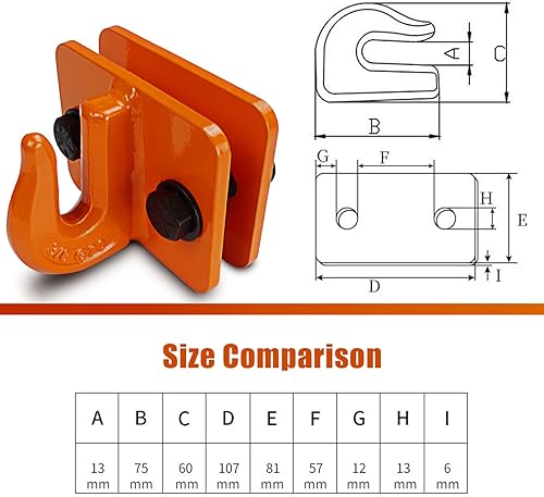 Miniatura 5 de AYMMIC Gancho de agarre para cubo de tractor de 38 pulgadas, con pernos de acero forjado y tuerca de seguridad, ganchos de agarre G70 para cubo de