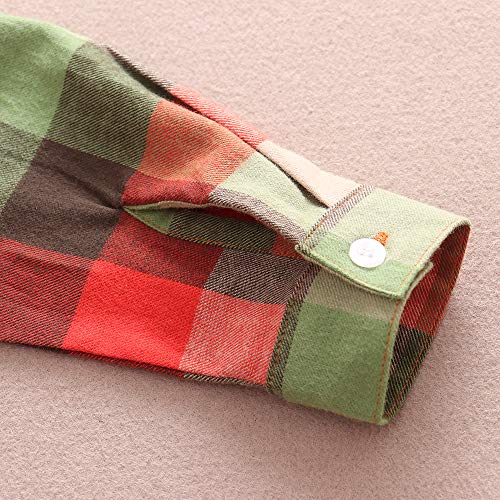 Image of Phorecys Girls' Plaid Flannel Shirt Long Sleeve Button Down Buffalo Checkered Shirt 2T-10 Years