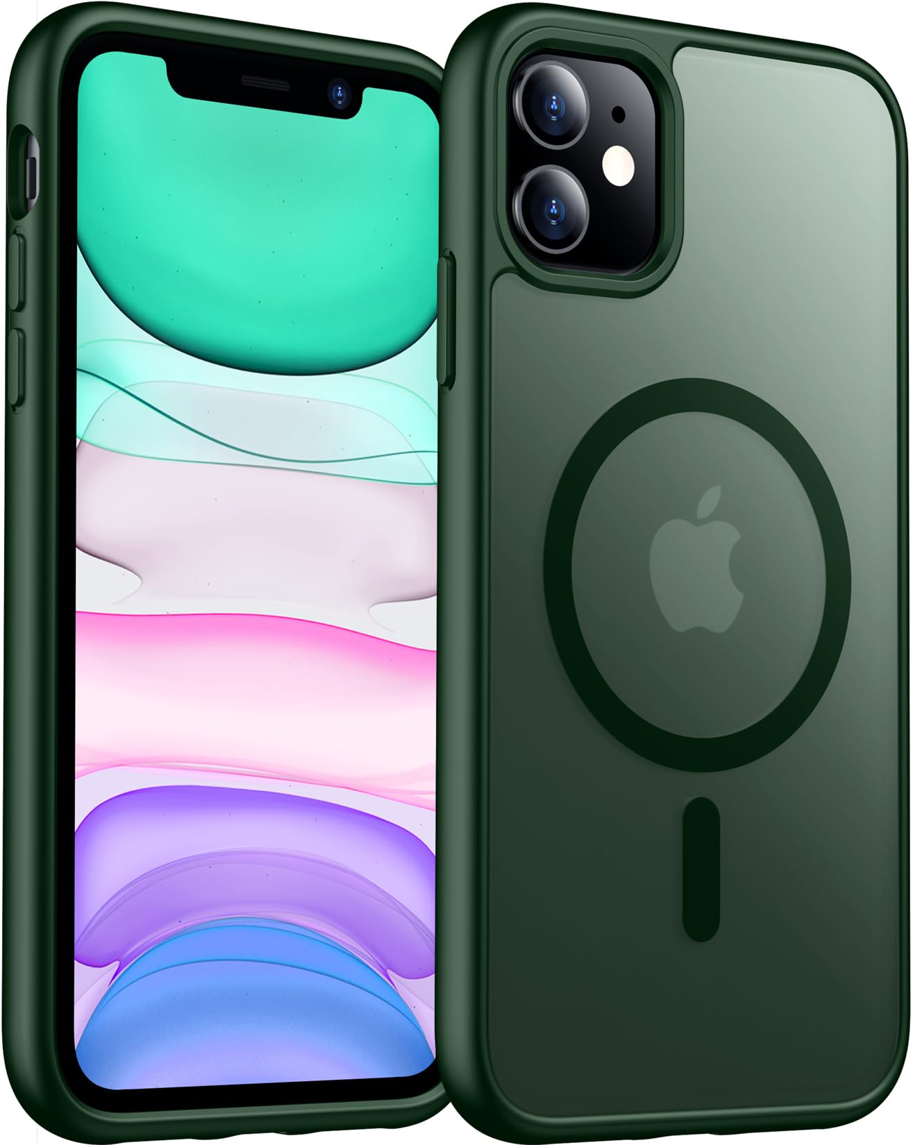 teloxy Magnetic for iPhone 11 Phone Case,Shockproof Protective Durable Slim Translucent Matte Anti-Fingerprint Phone Case,Green