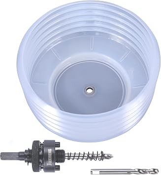 Hole Saw Dust Bowl for Recessed Lighting | Large Semi-Transparent Dust Collector for Ceiling Drilling and Recessed Light Installation