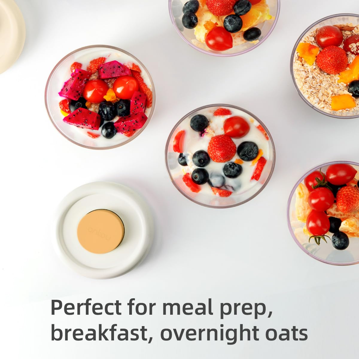 4 Bols En Verre Avec Couvercles Hermétiques - Parfaits Pour Meal Prep, Frigo, Congélateur, Soupe, Salade - 13