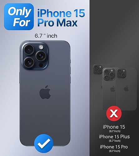 Miniatura 2 de Shields Up Funda para iPhone 15 Pro Max con soporte, funda transparente con soporte de doble anillo ajustable y plegable a prueba de golpes para
