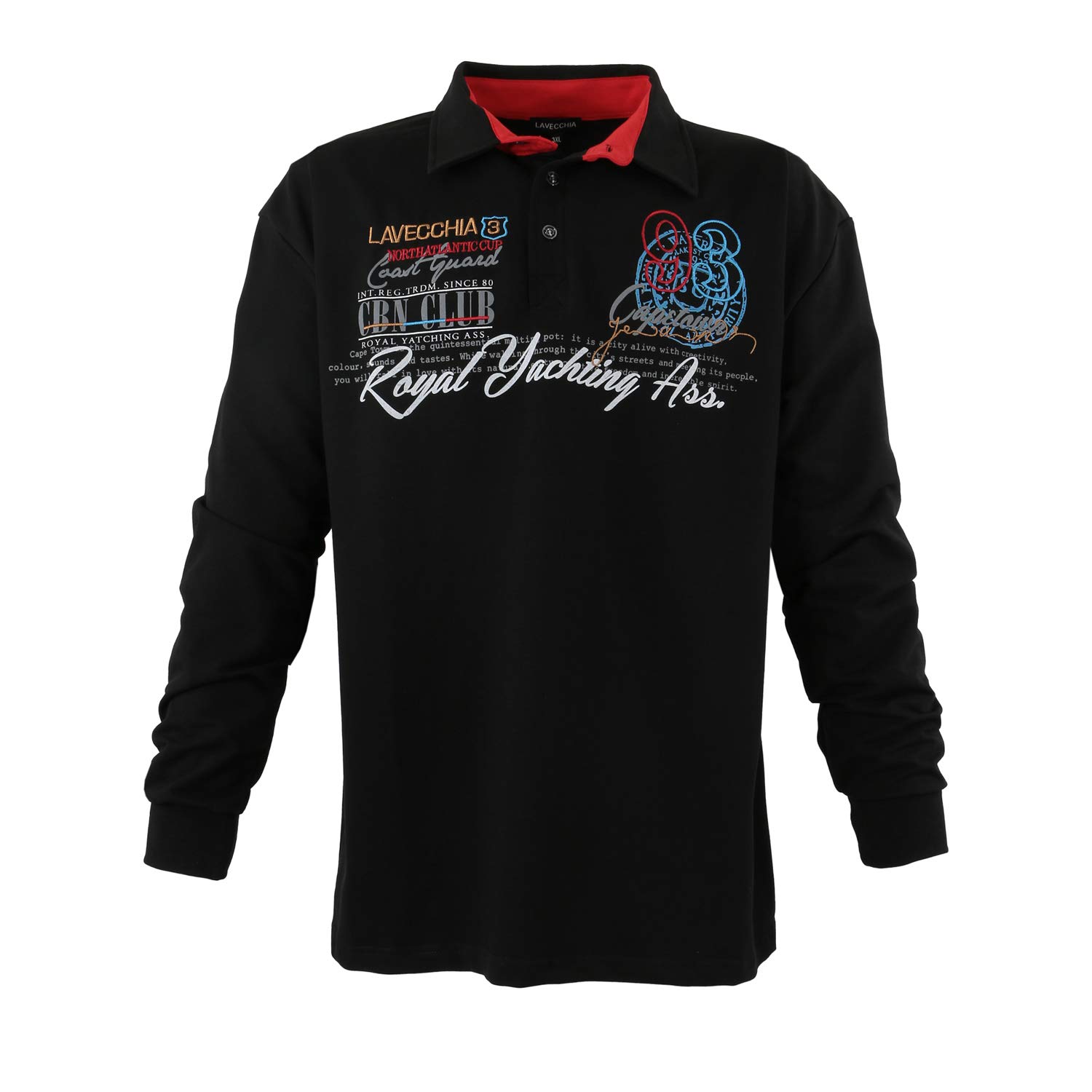 Lavecchia Übergrößen Sweatshirt Herren Langarmshirt Langarm Polo Shirt Poloshirt LV-2024