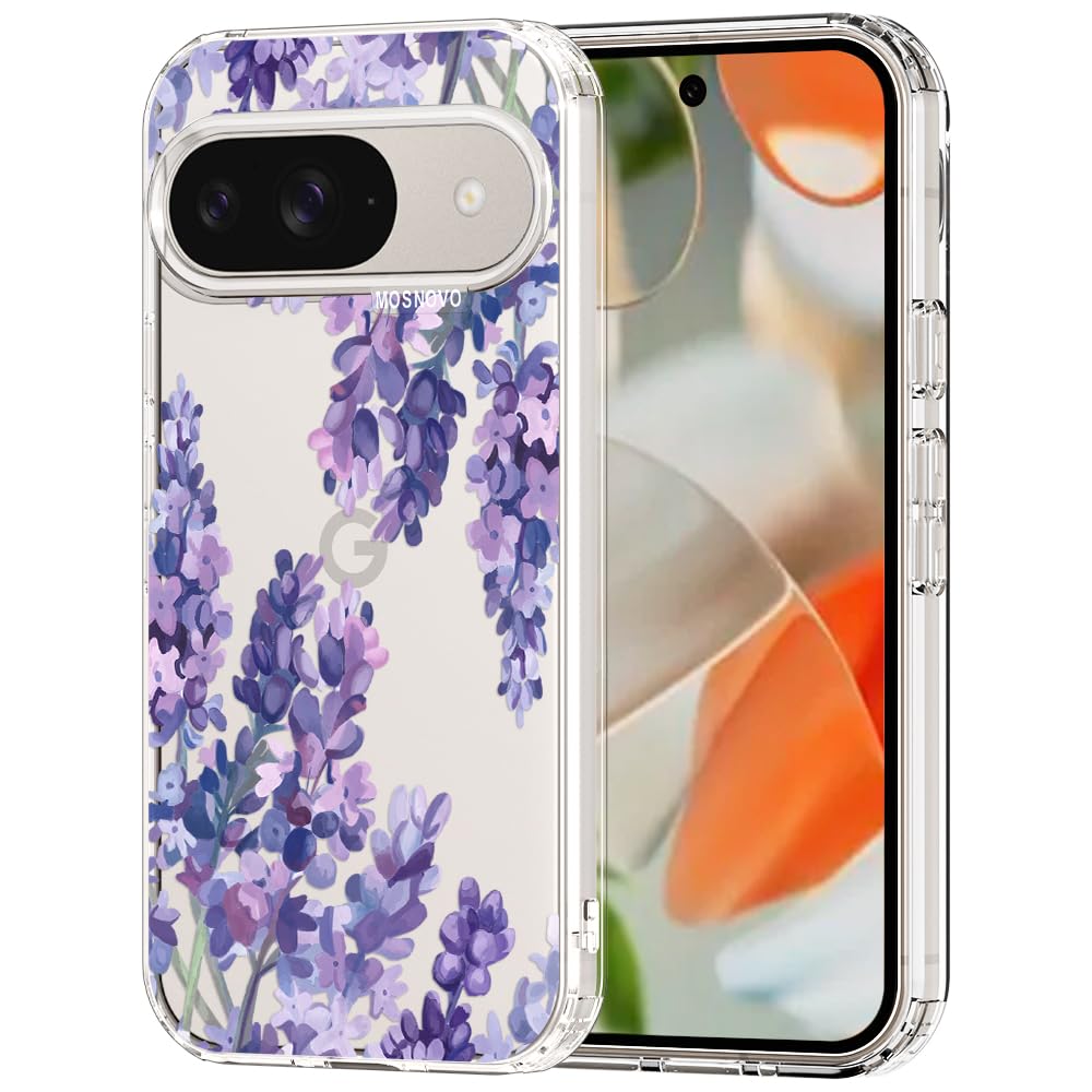 MOSNOVO Case for Google Pixel 9 & Pixel 9 Pro, [Buffertech 6.6ft Military-Grade Drop Protection] [Anti Peel Off Tech] Clear TPU Bumper Phone Case Cover Design - Great Wave — view 71