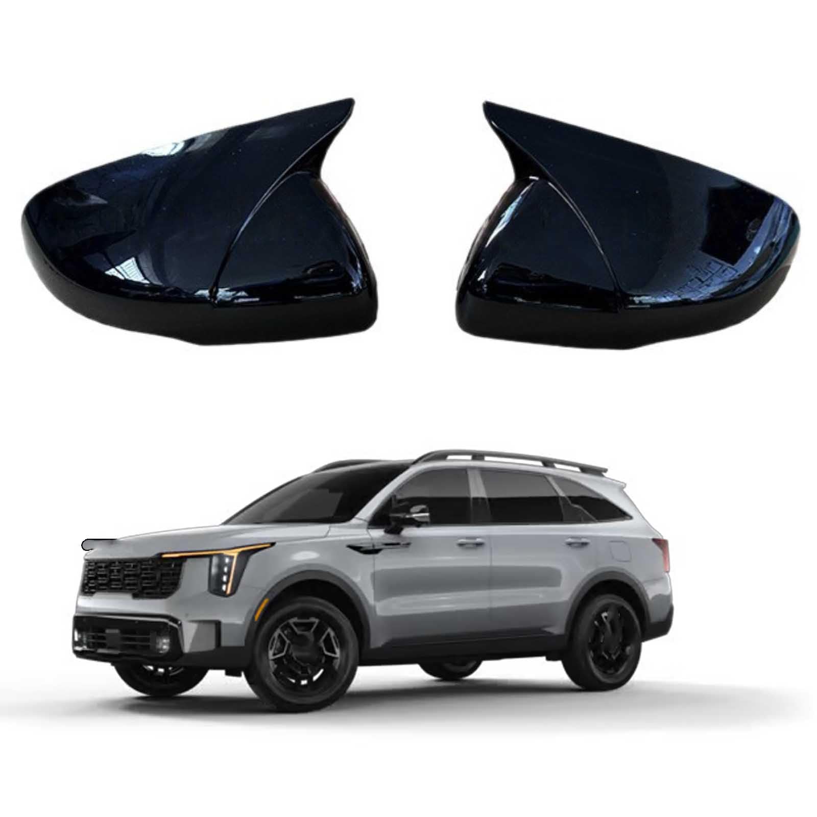 PAPEP Door Mirror Cover Caps for Kia Sorento 2021-2026 Glossy black, Left Right Side Wing Rearview Mirror Cover Lid 2 Pieces Exterior Styling Accessory
