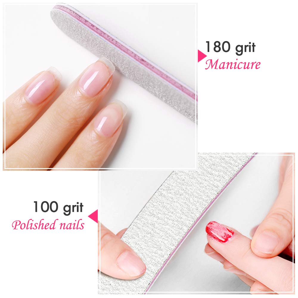 Forever Speed 50 lime per unghie professionali 100/180, lima per manicure a doppio lato, colore viola/bianco