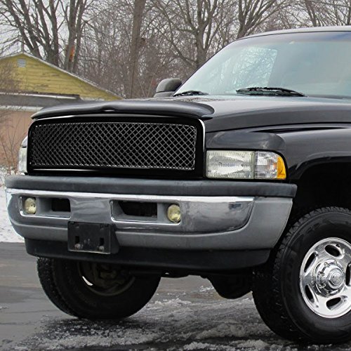 Compatible With Dodge Ram Diamond Mesh Front Upper Bumper Grille Guard (Glossy Black) - Br Be 2Nd Gen #TOP4