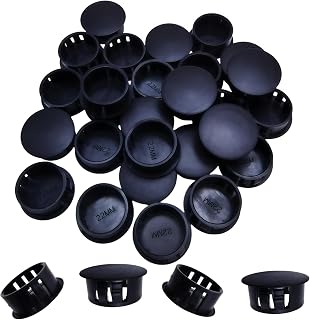30Pcs 22mm Hole Plug, 7/8" Knockout Cap for Server Rack, Black | Snap-in 22mm Hole Plug, Impact-Resistant Nylon, Dustproof Seal for 7/8" Knockouts, Tool-Free Installation, 30-Piece Pack