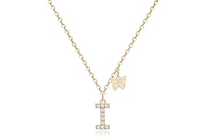Filigree butterfly-adorned Initial Necklace