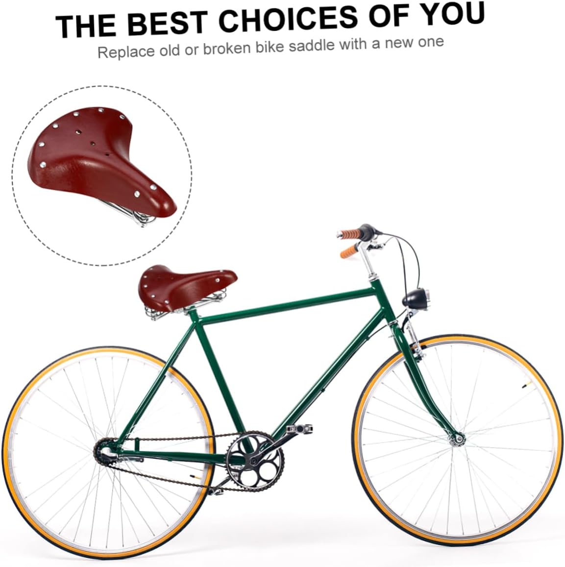 Bike Seat Replacement Shockproof Springs Faux Leather Road Bike Saddle Random Color