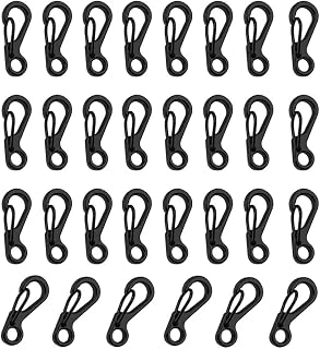 Mini Carabiner Clip with Metal Spring Snap Hanging Buckle for Doll Keychain Backpack Bottle Outdoor Camping Accessories (1in/25mm,Black (30pcs))
