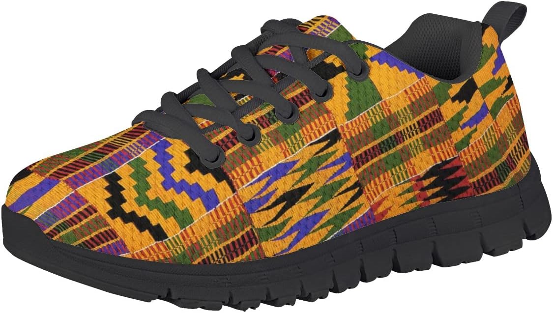 AmzPrint Tie Dye Indigo Fashion Comfortable Unisex-Child Walking Tennis Shoes for Gym Vintage Lace-Up Boys Sneakers Size 13