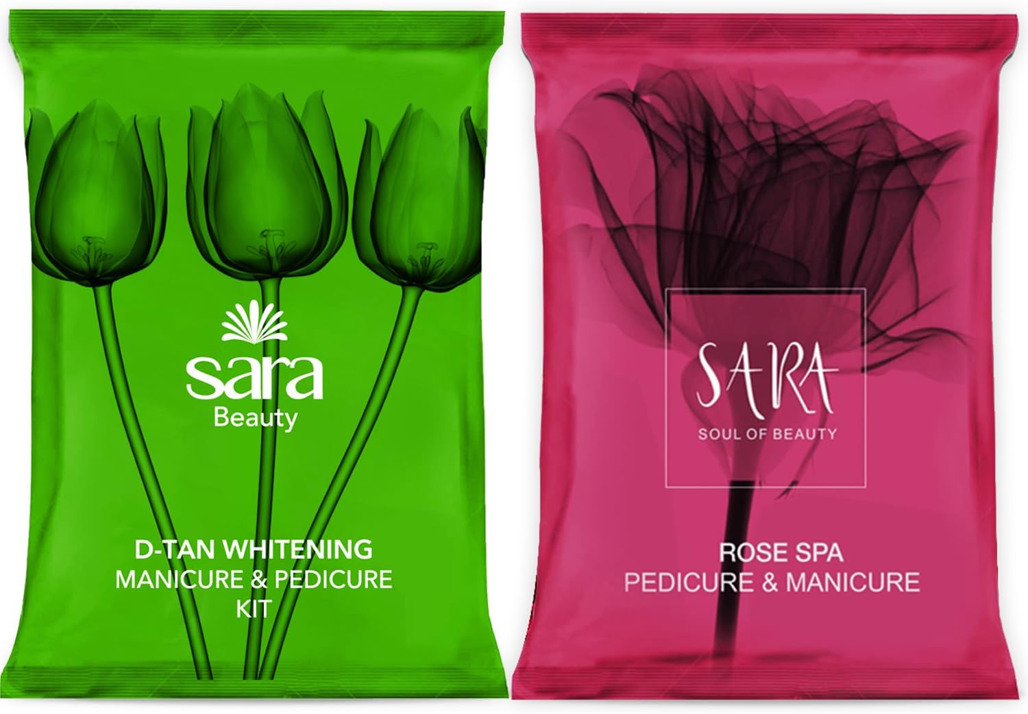 SARA SOUL OF BEAUTY Sara D-Tan & Rose Pedicure Manicure Kit Pack For Soft & Relaxed Hands and Feet, (2 X 50gm)