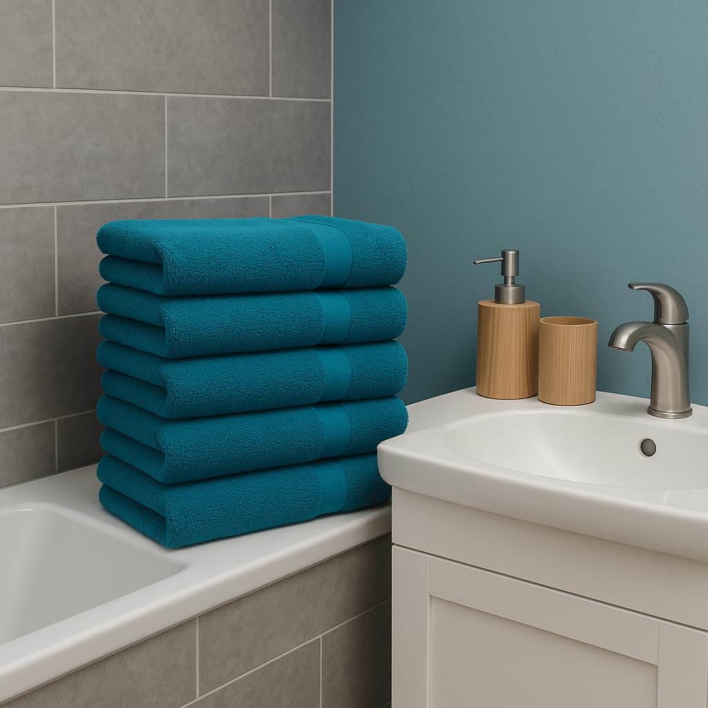 Betz Set di 6 Asciugamani Palermo 100% Cotone 50x100 cm diversi colori Colore petrol