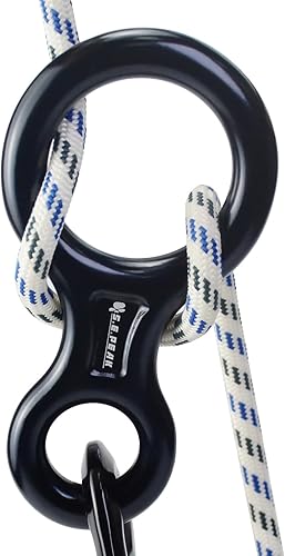 Miniatura 39 de 30kN/35kN/40kN Rescate Figura 8 Descender Engranaje de escalada Equipo de descenso Dispositivo de rappeling de placa de aparejo para escalada