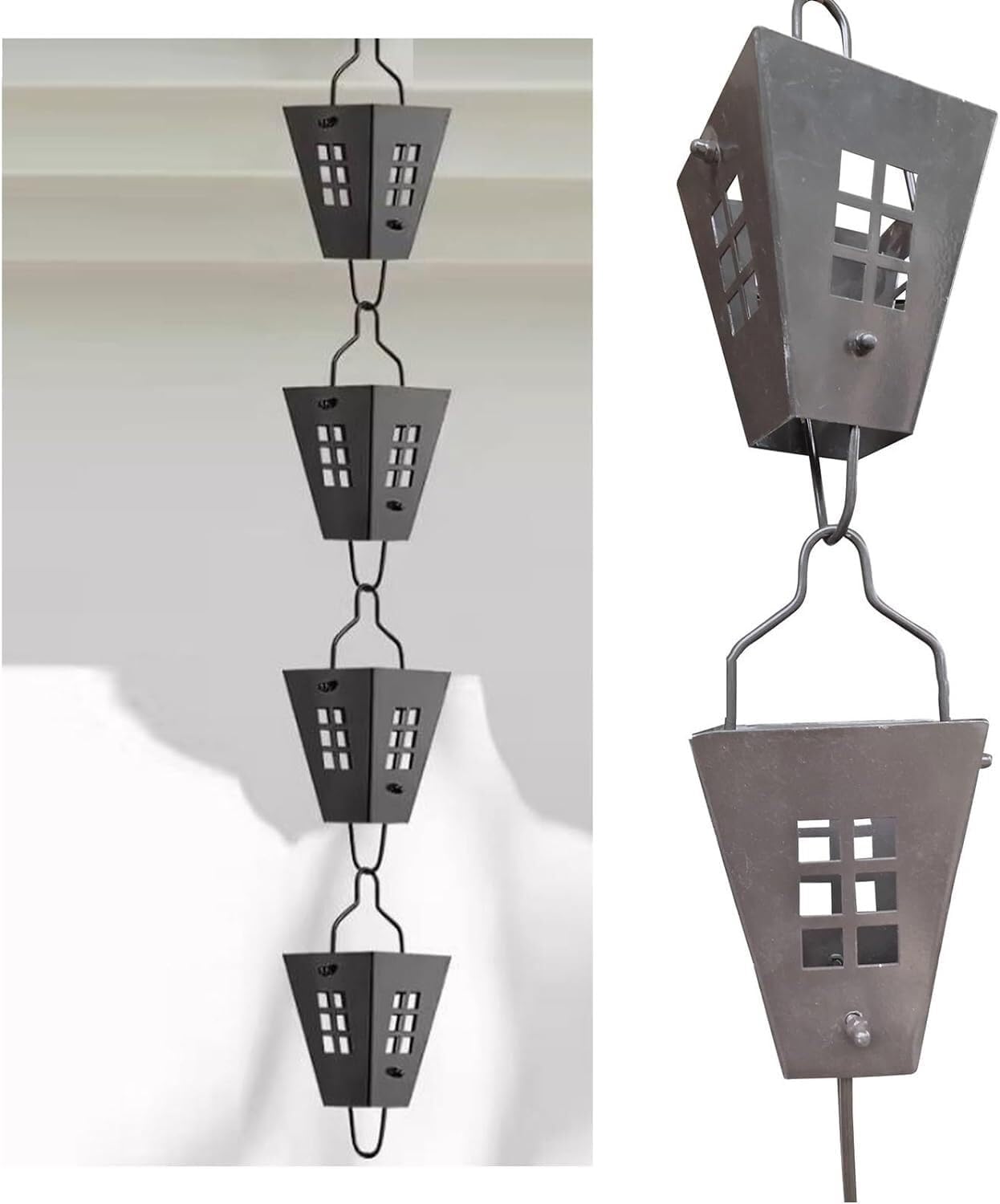 Aluminium Rain Chain, Drainage Chain for Villa Courtyard, Garden, Temple(Style 3,2.6m/8.5ft)