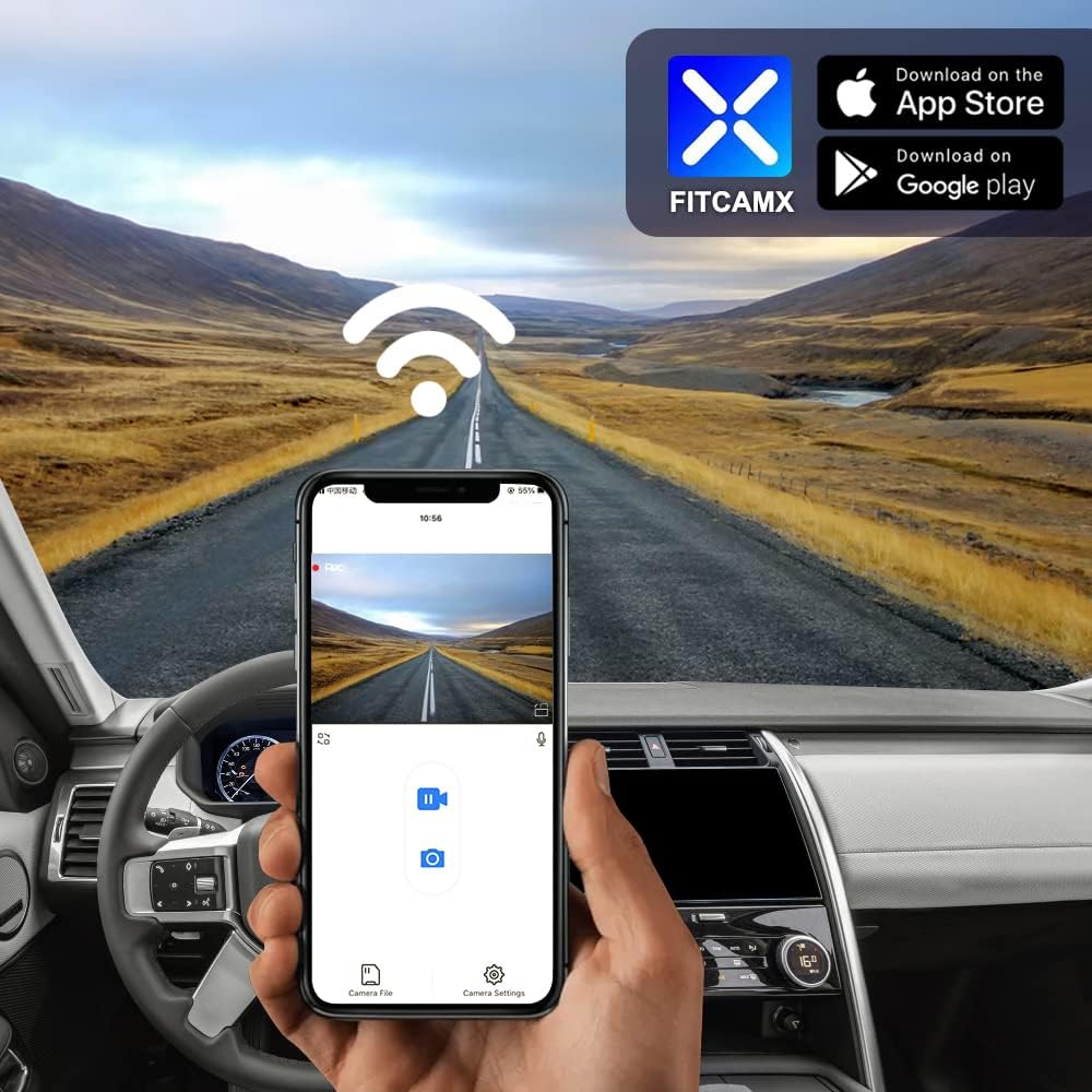 Fitcamx 4K Dash Cam Suitable for Land Rover Discovery 2017-2025 L462 (Model 6111), Integrated OEM Look, UHD 2160P Video, Built-in WiFi & APP, Loop Recording, G-Sensor, Plug & Play, 64GB Card