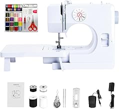 電動ミシン 小型 家庭用 ミシン コンパクト 初心者 子育てに 電子ミシン フットコントローラー装備 2way操作 12種類縫い目選択可 返し縫い機能 手作り・DIY用ミシン 拡張ボード付
