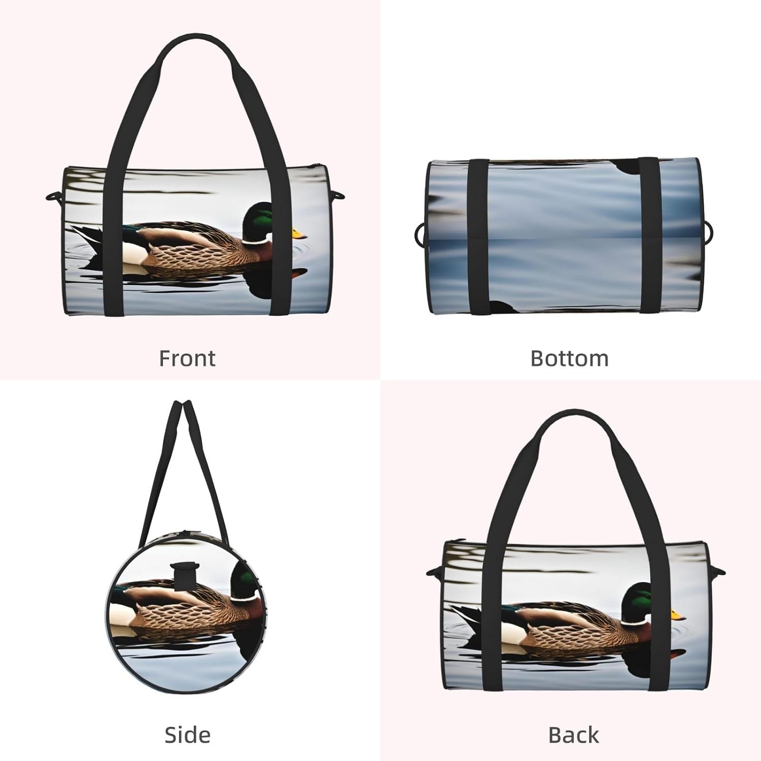 Domestic Duck Print Sports Tote Bag Lightweight Water-Resistant Gym Backpack Travel Supplies