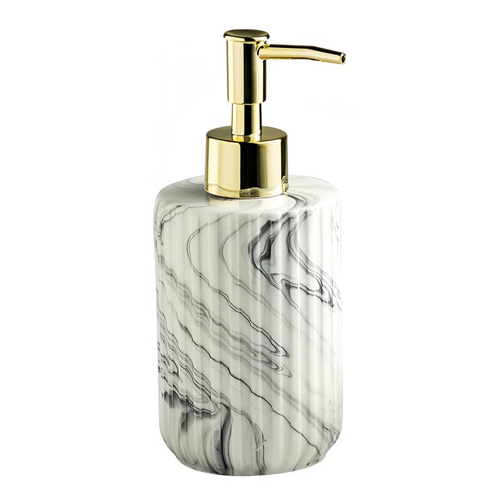 Countertop Ceramic Soap Dispenser 350ml Lotion Bottle With Pump for Barthroom Vintage Bathroom Decor(Black)
